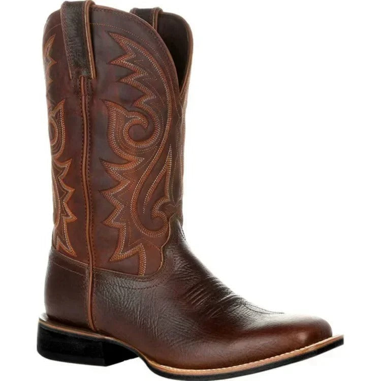 Women's Western Cowboy Boots With An Embroidered Design And A Mid-height Shaft – Casual Boots For Everyday Wear, Festivals, And Leisure
