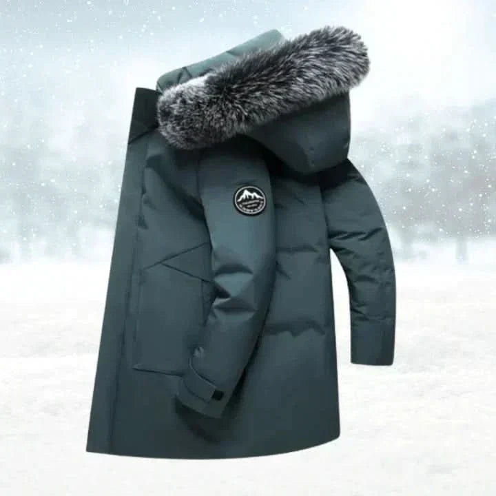 Men's Water-repellent Winter Parka - Long Hooded Coat For Outdoor Wear