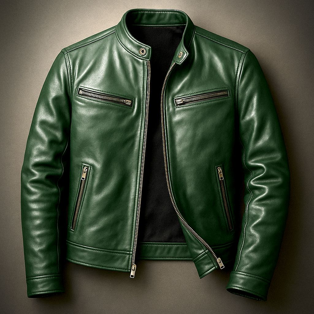 Men's Vintage Leather Biker Jacket With A Distressed Look – Classic Motorcycle Jacket For Fall, Winter, Everyday Wear, And Leisure
