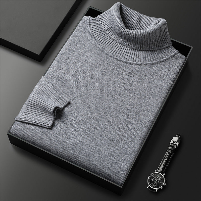 Men's cashmere-blend turtleneck knit sweater with a ribbed texture – An elegant and warm knit for fall, winter, everyday wear, and smart-casual style